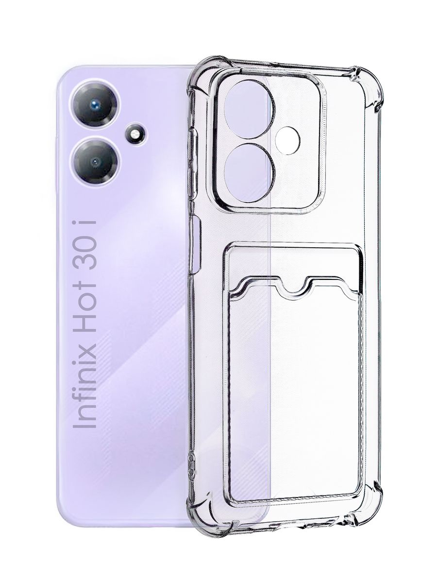 

Чехол для Infinix HOT 30i с картой прозрачный, Infinix HOT 30i
