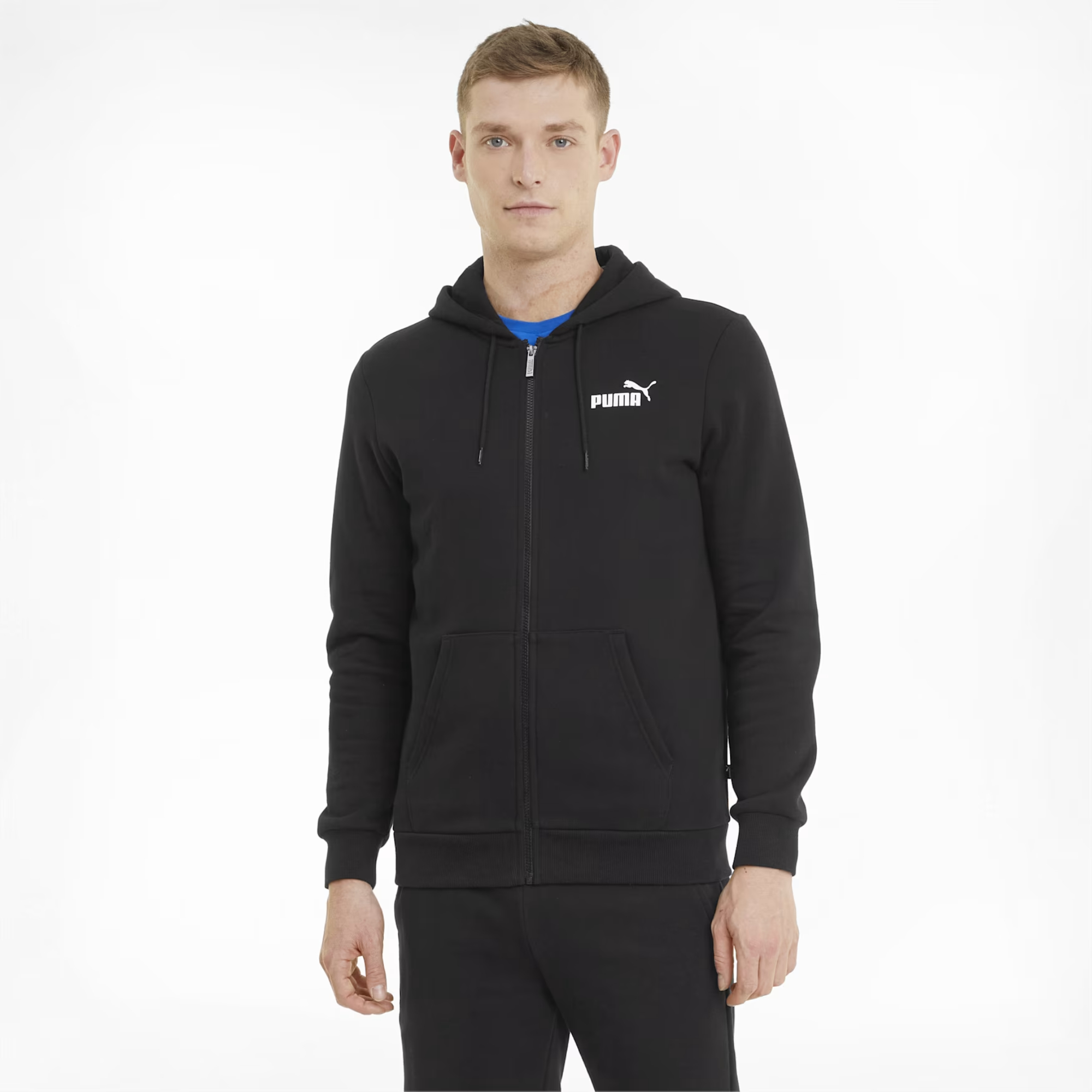 Толстовка мужская PUMA Ess Small Logo FZ Hoodie FL 58670201 черная XXL черный