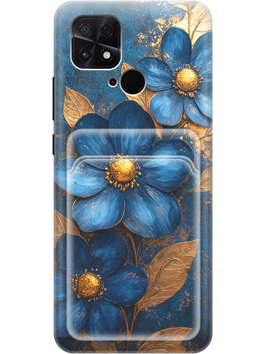 

Силиконовый чехол на Xiaomi Poco C40 с принтом с карманом для карты 835258, Прозрачный;золотистый;синий, 740187923