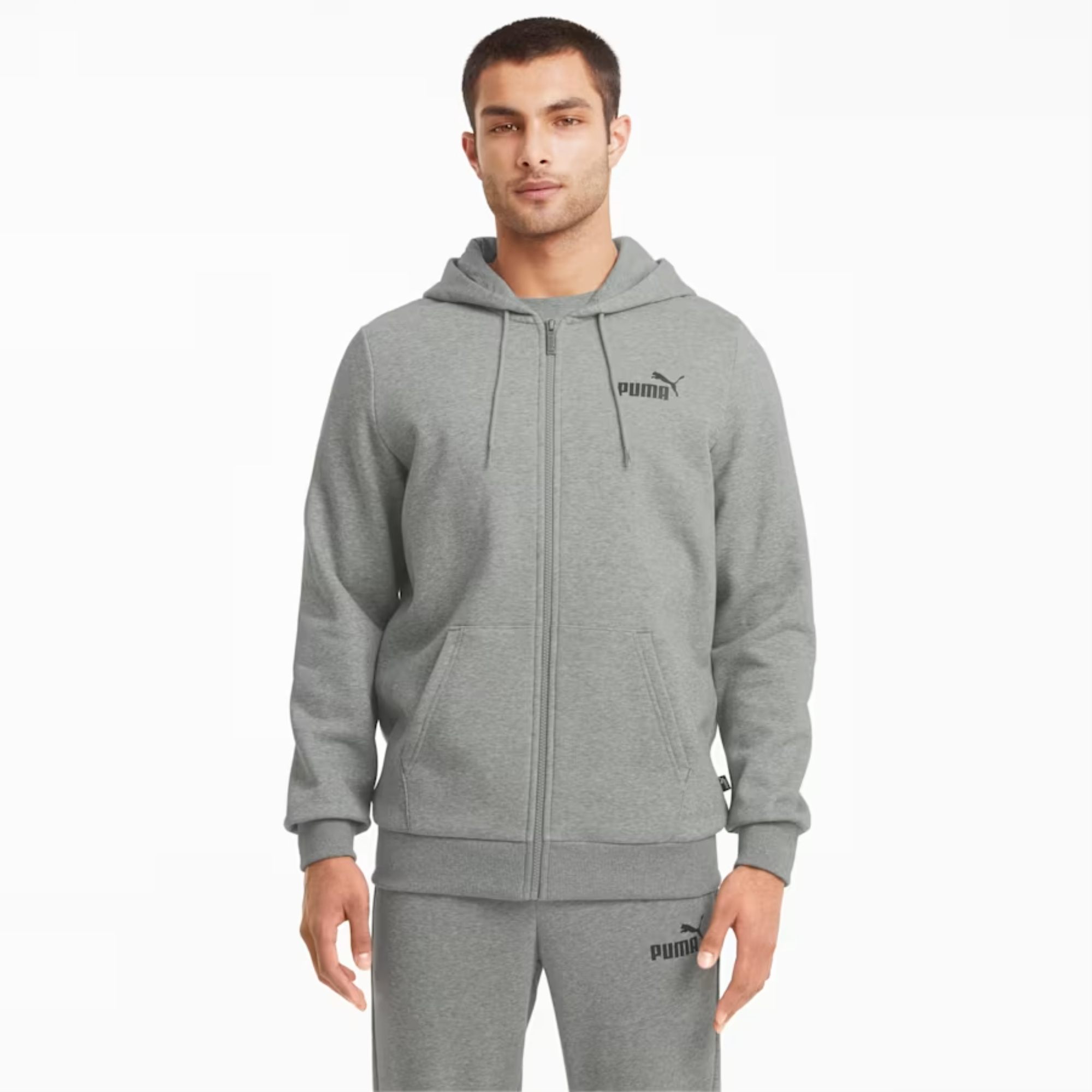 Толстовка мужская PUMA Ess Small Logo FZ Hoodie FL 58670203 серая XL