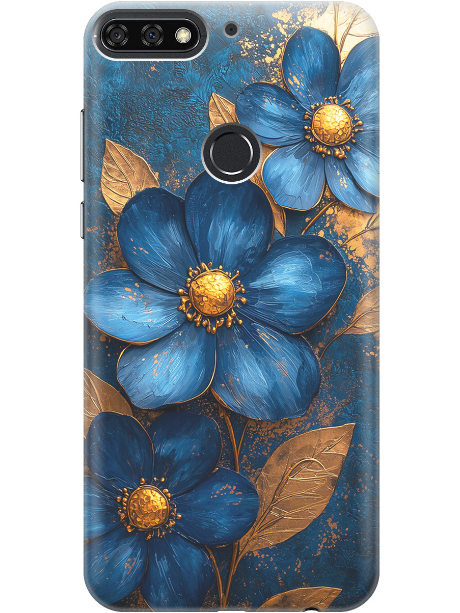 

Силиконовый чехол на Honor 7C / 7A Pro / Huawei Y6 Prime (2018) с принтом 835249, Прозрачный;золотистый;синий, 717873023