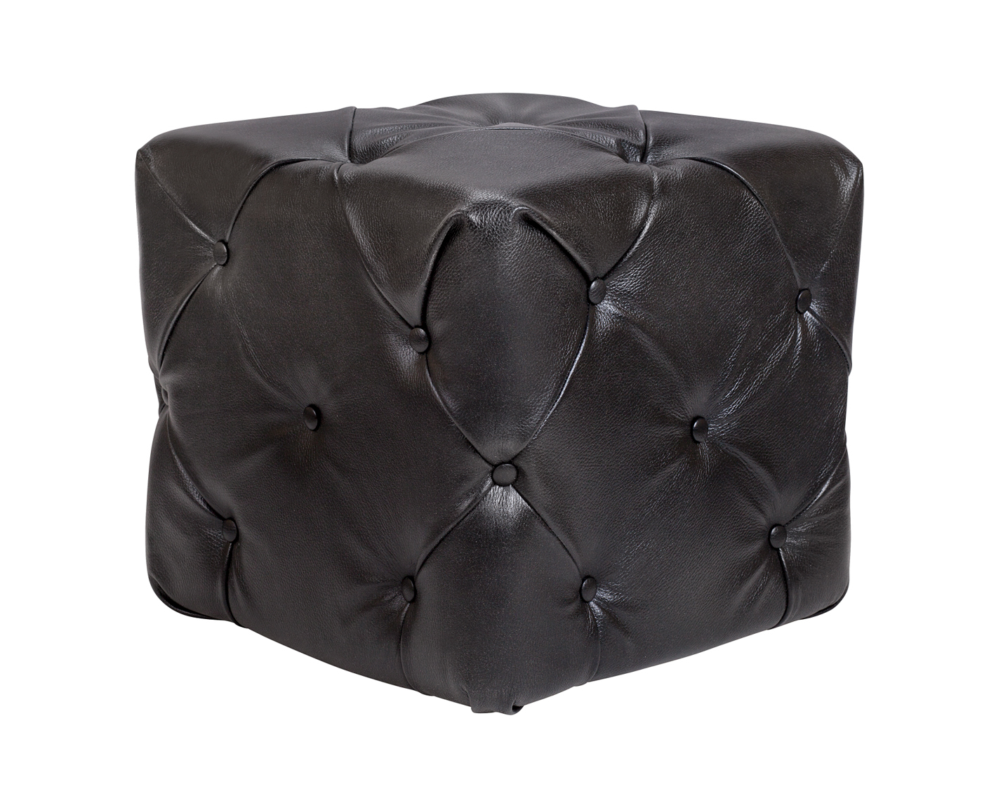 фото Пуф amrit black leather mak-interior