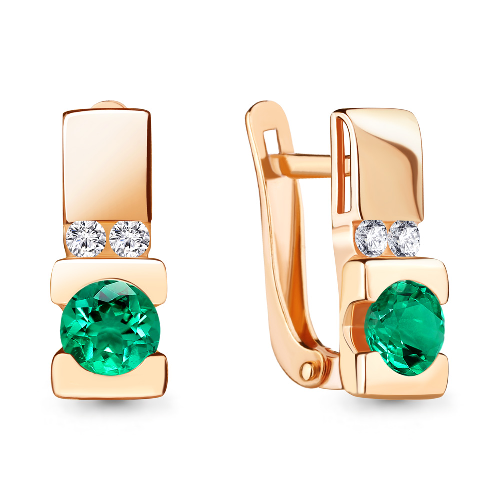 

Серьги из серебра с изумрудом Aquamarine 43476АГ_925_з, 43476АГ_925_з
