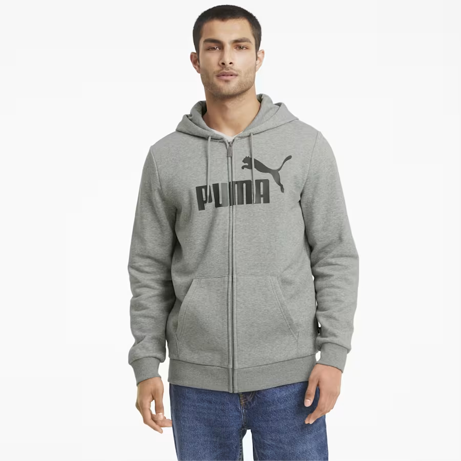 Толстовка мужская PUMA Ess Big Logo FZ Hoodie FL 58669803 серая XXL Камбоджа серый