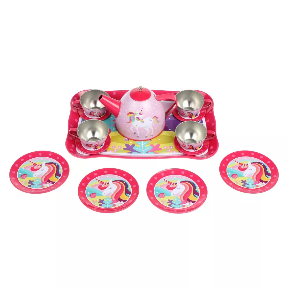 Игрушечная металлическая посуда Mary Poppins Единорог 15 предметов, 453171 игрушечная посуда msn toys чайник с индукционной плитой паром и звуками 6744a