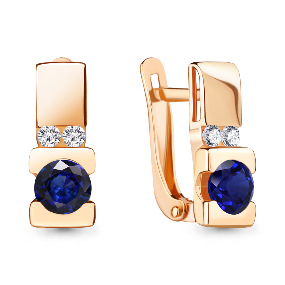 

Серьги из серебра с фианитом Aquamarine 43476АБ_925_з, 43476АБ_925_з