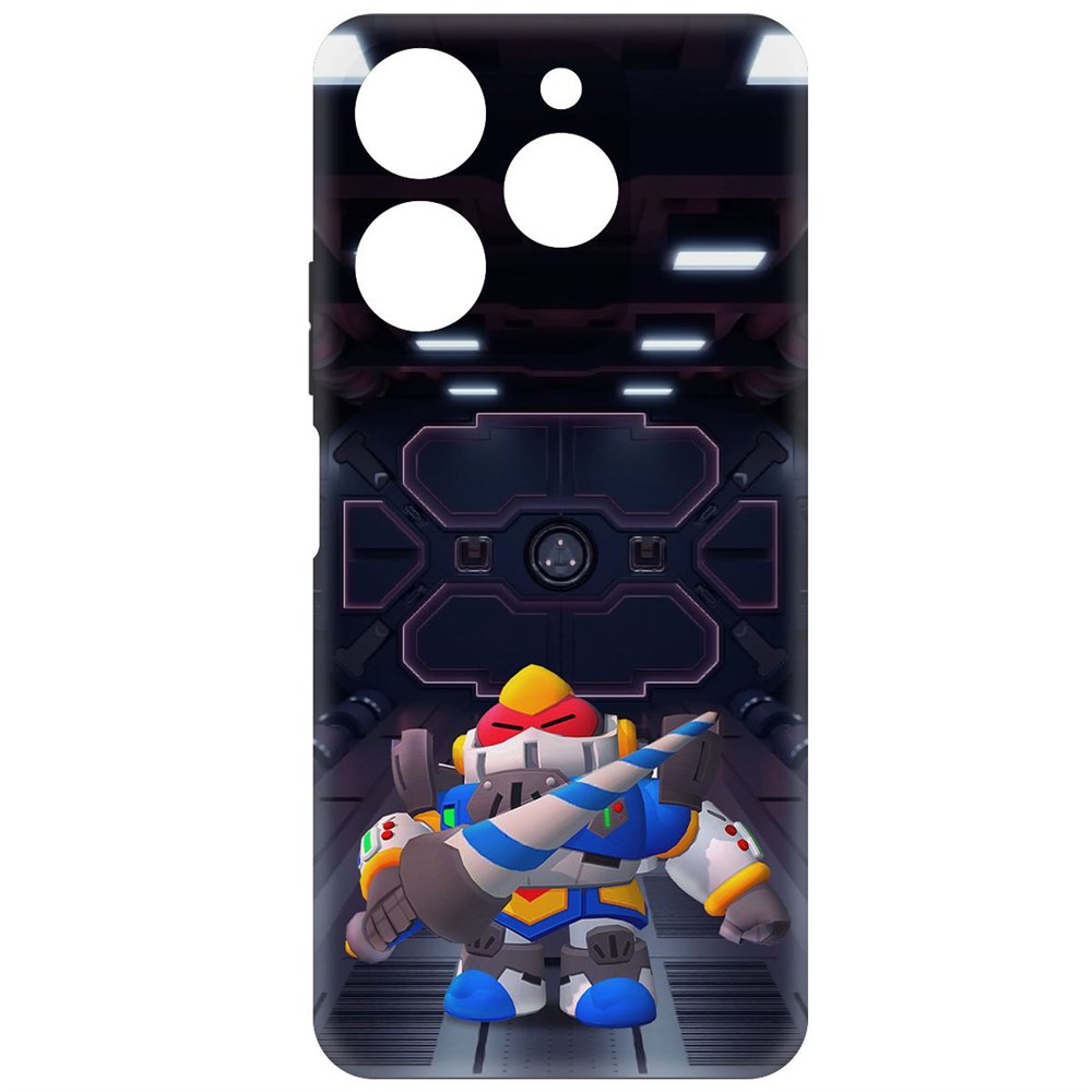 

Чехол-накладка Софт Brawl Stars - Паладин Вольт-Меха для TECNO Spark 10 Pro, Черный
