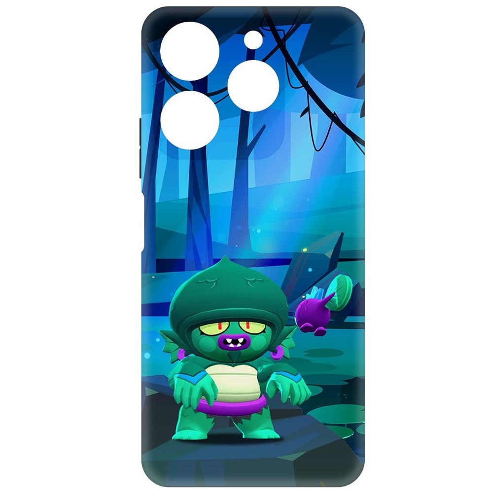 

Чехол-накладка Софт Brawl Stars - Болотный Джин для TECNO Spark 10 Pro, Черный