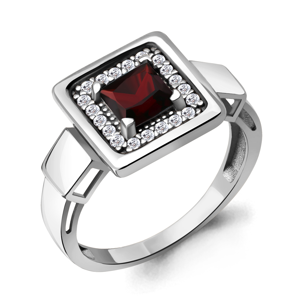 

Кольцо из серебра с гранатом Aquamarine Aquamarine 6973503А_925_р р. 17, 6973503А_925_р