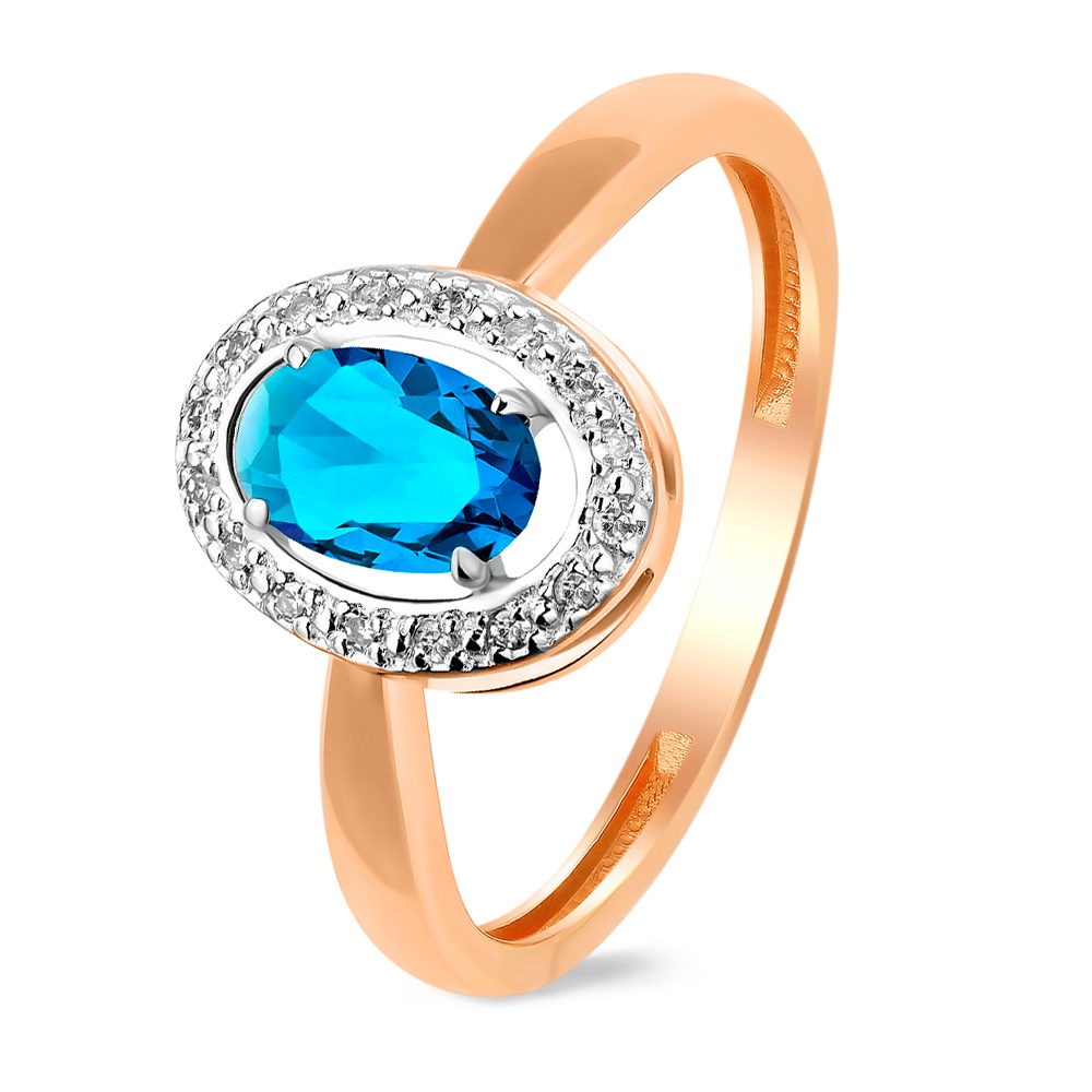 

Кольцо из золота р.  585Gold 201013385, топаз\фианит, 201013385