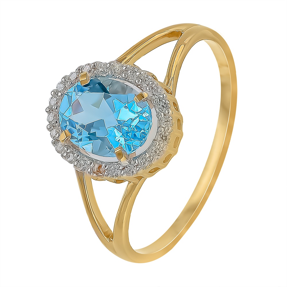 

Кольцо из золота р.  585Gold 201013379, топаз\фианит, 201013379