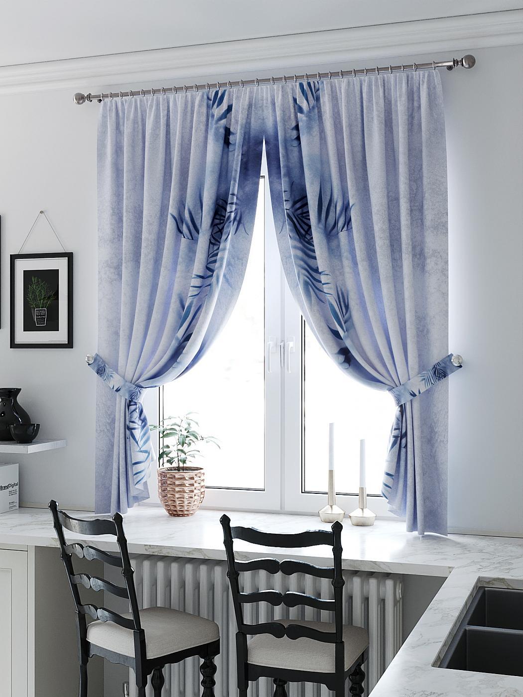 

Комплекты штор AT HOME / шторы в комнату 150х180 см / Морквионс (синий), 961319