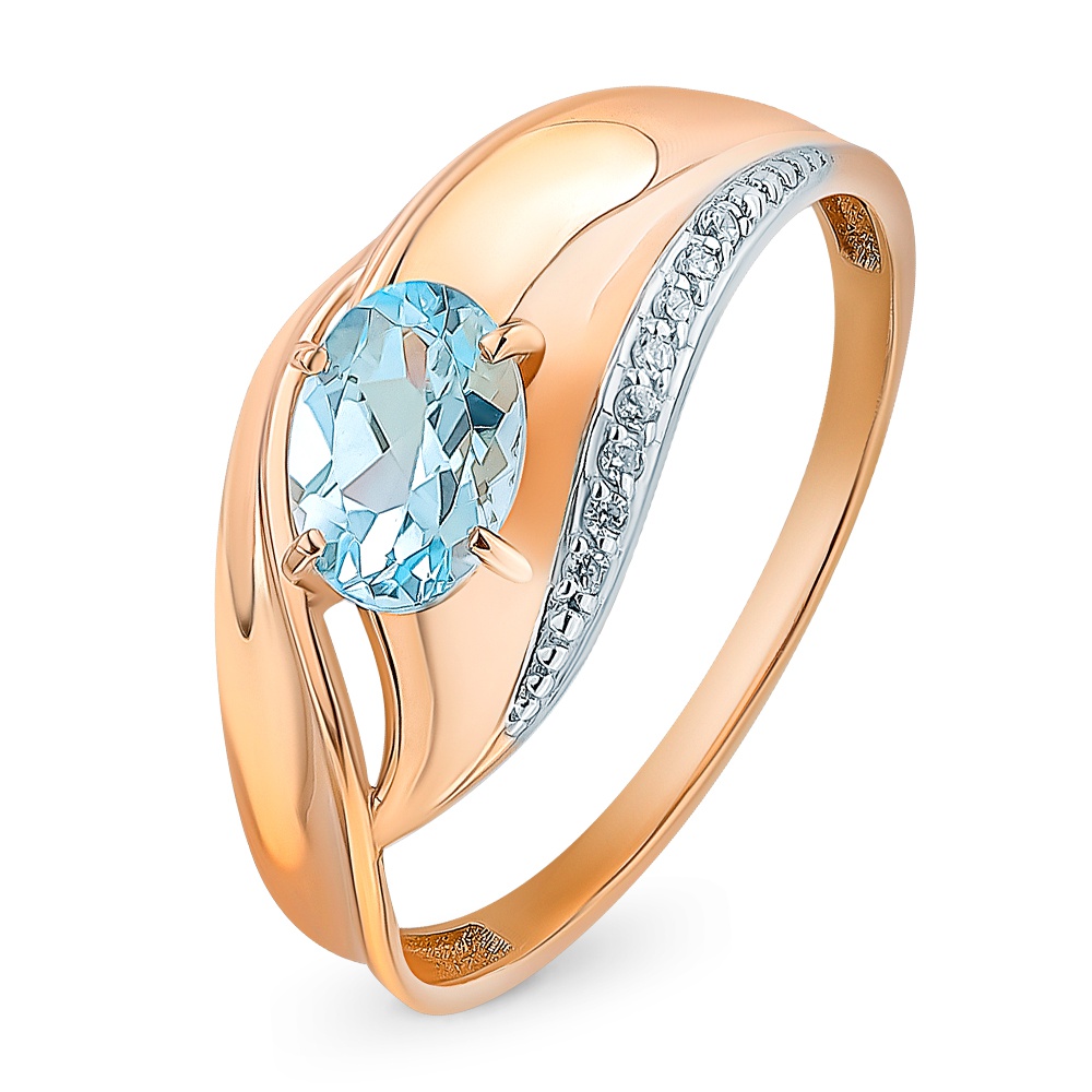 

Кольцо из золота р.  585Gold 201013374, топаз\фианит, 201013374