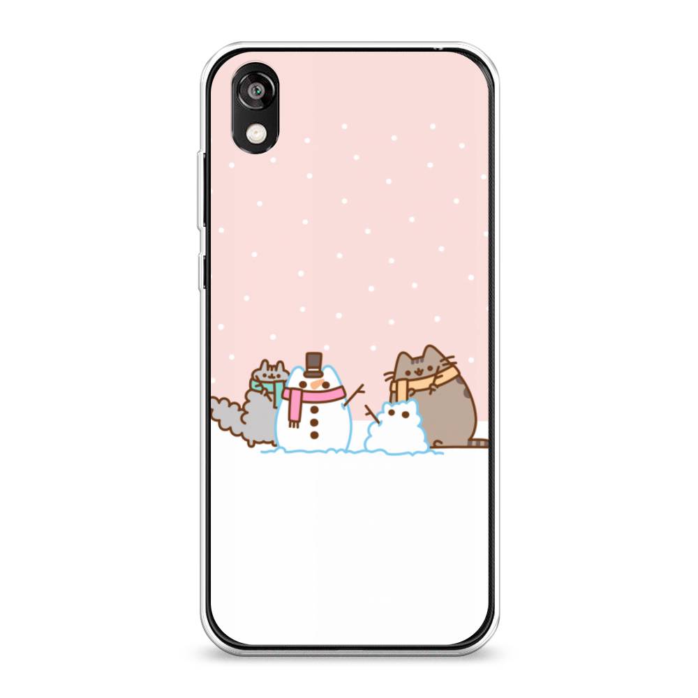 

Чехол на Huawei Y5 2019 "Котики в снегу", Розовый;белый;серый, 6103950-5