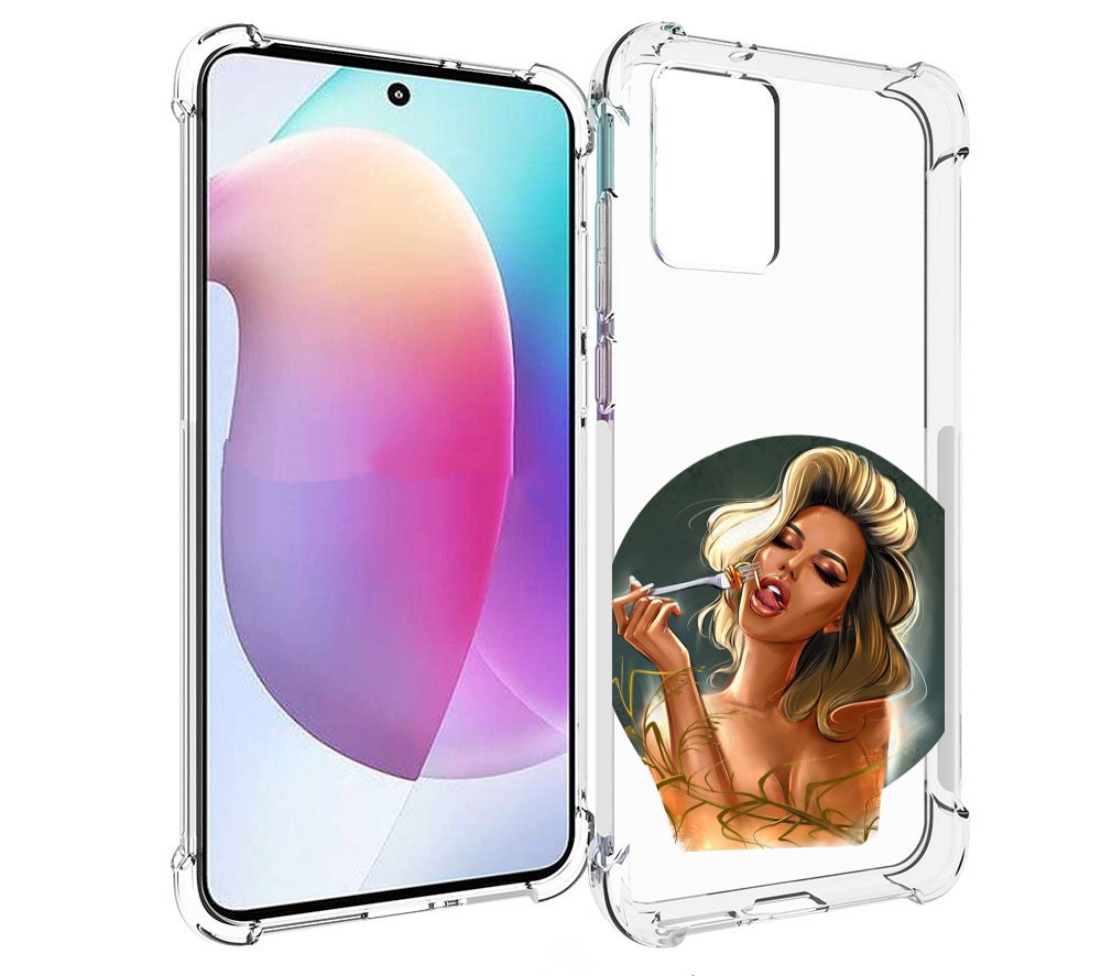 

Чехол MyPads голодная-девушка-модель женский для Motorola Edge 30 Neo, Прозрачный, Tocco