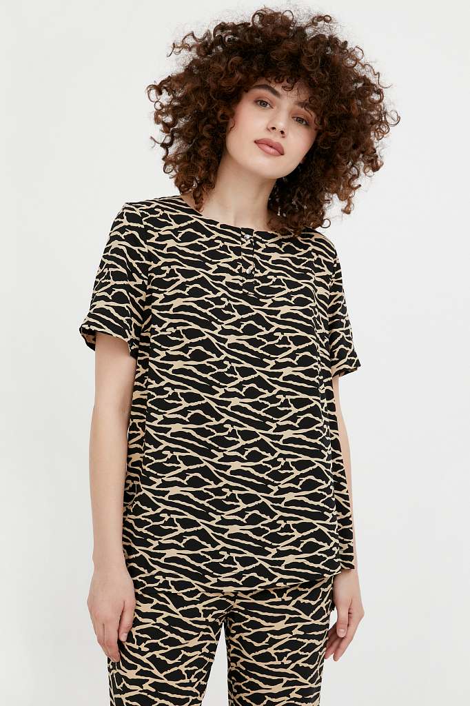 

Блуза женская Finn Flare S21-14075 черная 2XL, S21-14075