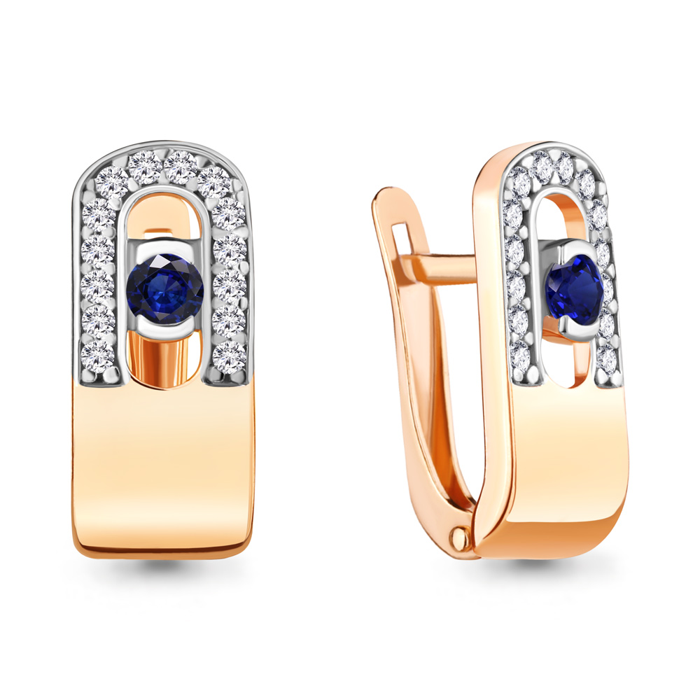 

Серьги из серебра с фианитом Aquamarine 43475АБ_925_з, 43475АБ_925_з