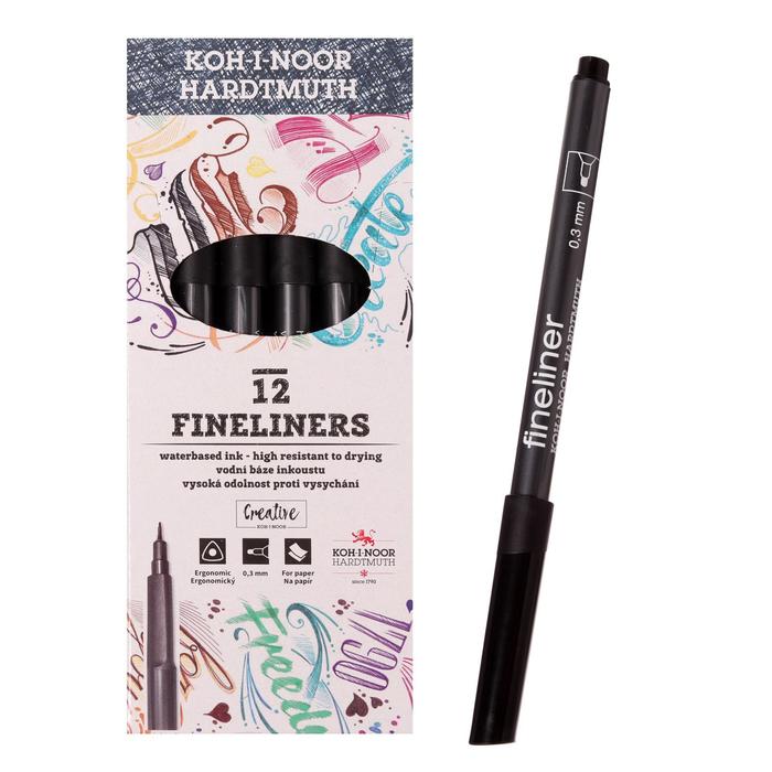 

Ручка капиллярная 0,3 мм Koh-I-Noor FINELINER 7021, черный