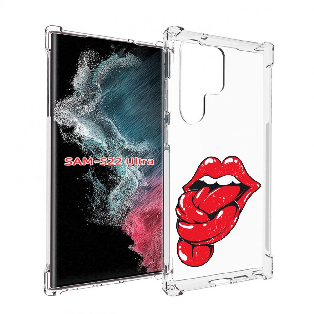 

Чехол MyPads яркие губы с языком для Samsung Galaxy S23 Ultra, Прозрачный, Tocco