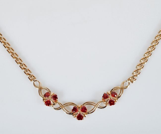 Колье из бижутерного сплава 45 см Lotus Jewelry 3031N-15gn, гранат