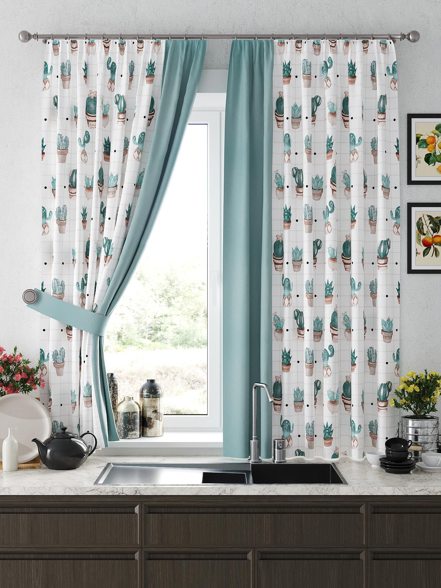 

Комплекты штор AT HOME / шторы в комнату 150х180 см / Релневис (бирюза), 925696