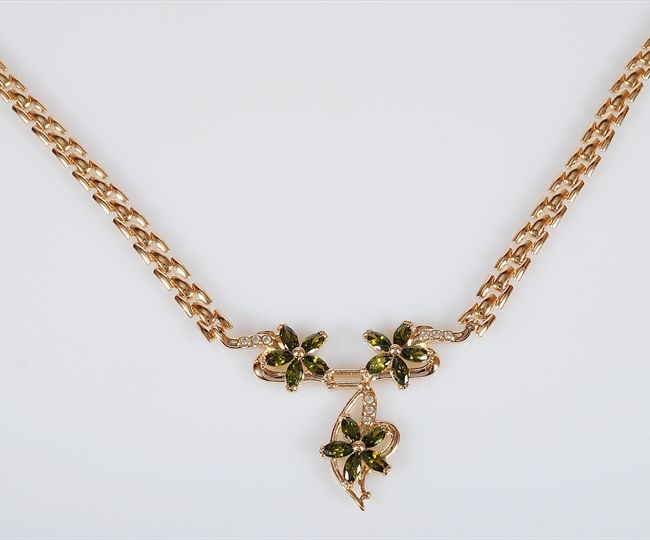 Колье из бижутерного сплава 45 см Lotus Jewelry 3031N-14pd, хризолит