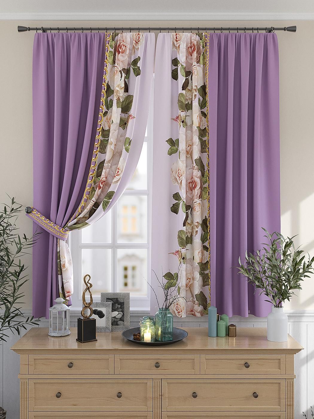 

Комплекты штор AT HOME / шторы в комнату 150х180 см / Тара (фиолетовый), 925376