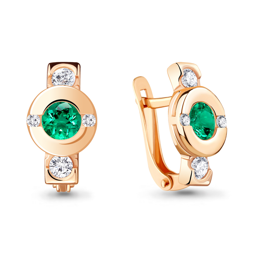 

Серьги из серебра с изумрудом Aquamarine 43474АГ_925_з, 43474АГ_925_з