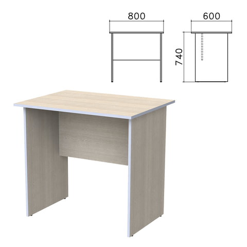 фото Стол письменный "бюджет", 800х600х740 мм, дуб шамони светлый, 402659-430