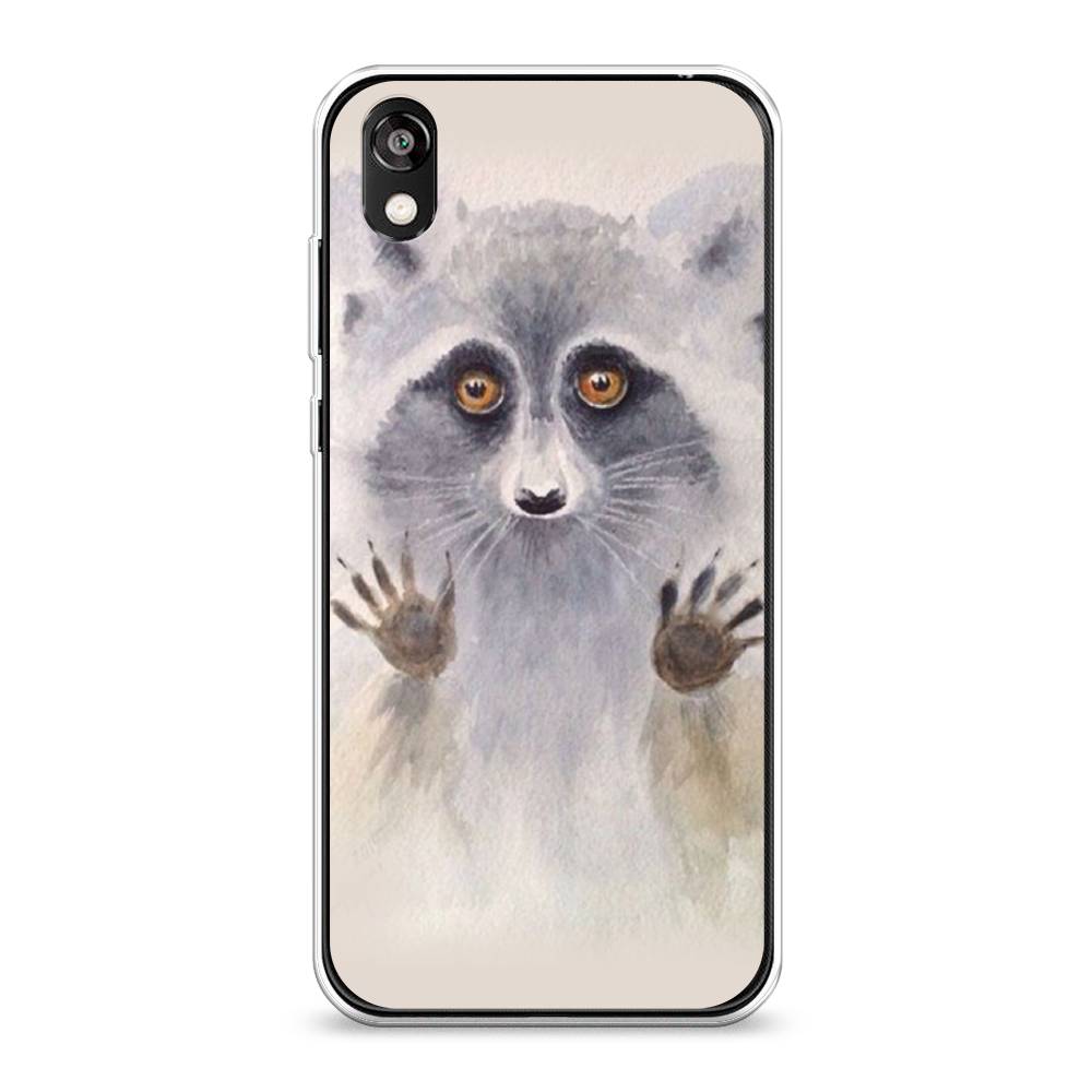 

Чехол на Huawei Y5 2019 "Енот за стеклом", Бежевый;серый, 6103950-4
