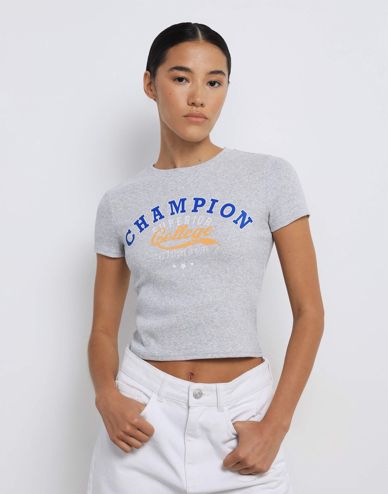 

Футболка женская Gloria Jeans GKT023660 серый меланж S/170, GKT023660