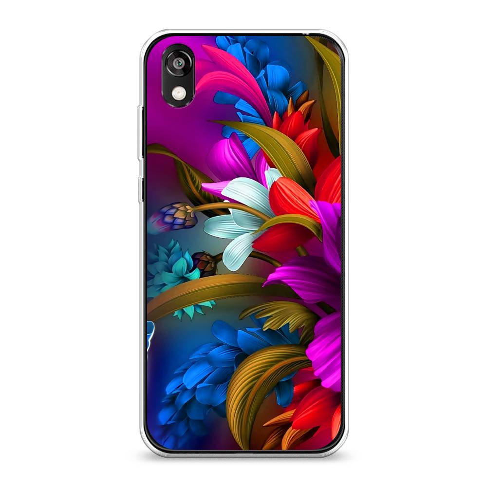 

Чехол на Huawei Y5 2019 "Фантастические цветы", Фиолетовый;красный;синий, 6103950-2