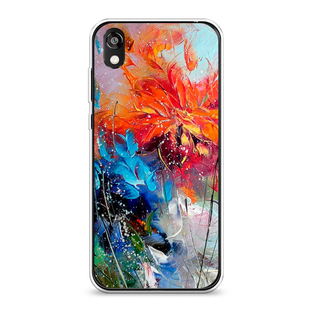 

Чехол на Huawei Y5 2019 "Абстрактные цветы", Оранжевый;синий, 6103950-4