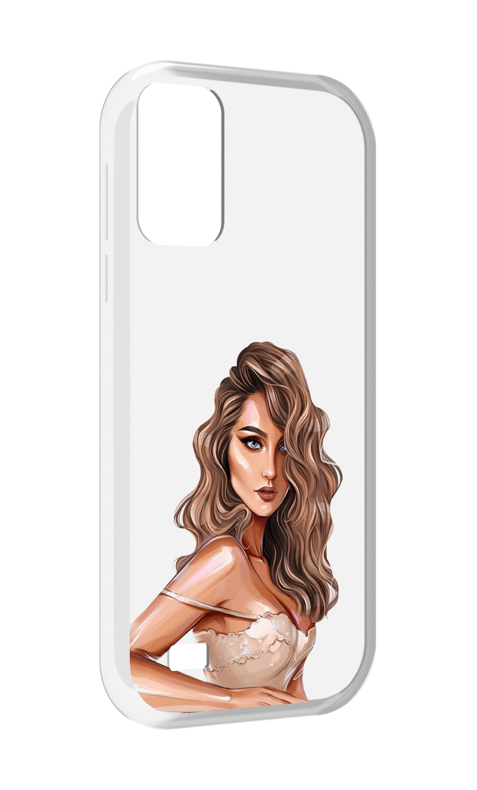 

Чехол MyPads Кудрявая-девушка женский для Oukitel C31, Прозрачный, Tocco