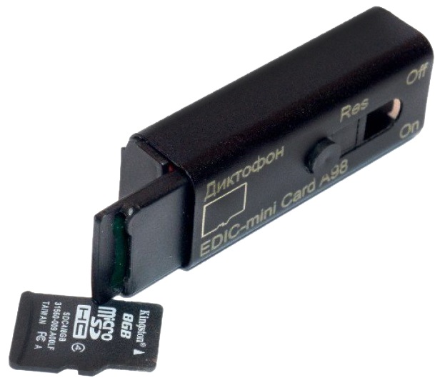 Цифровой диктофон Edic-mini Card A98 Black