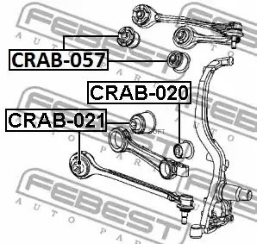 

FEBECT CRAB057 CRAB-057_сайлентблок переднего верхнего рычага!\ Chrysler Cruiser 300С 2.7-