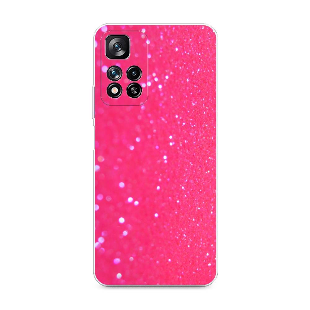 

Силиконовый чехол "Малиновые блестки рисунок" на Xiaomi Redmi Note 11 Pro Plus, Малиновые блестки рисунок