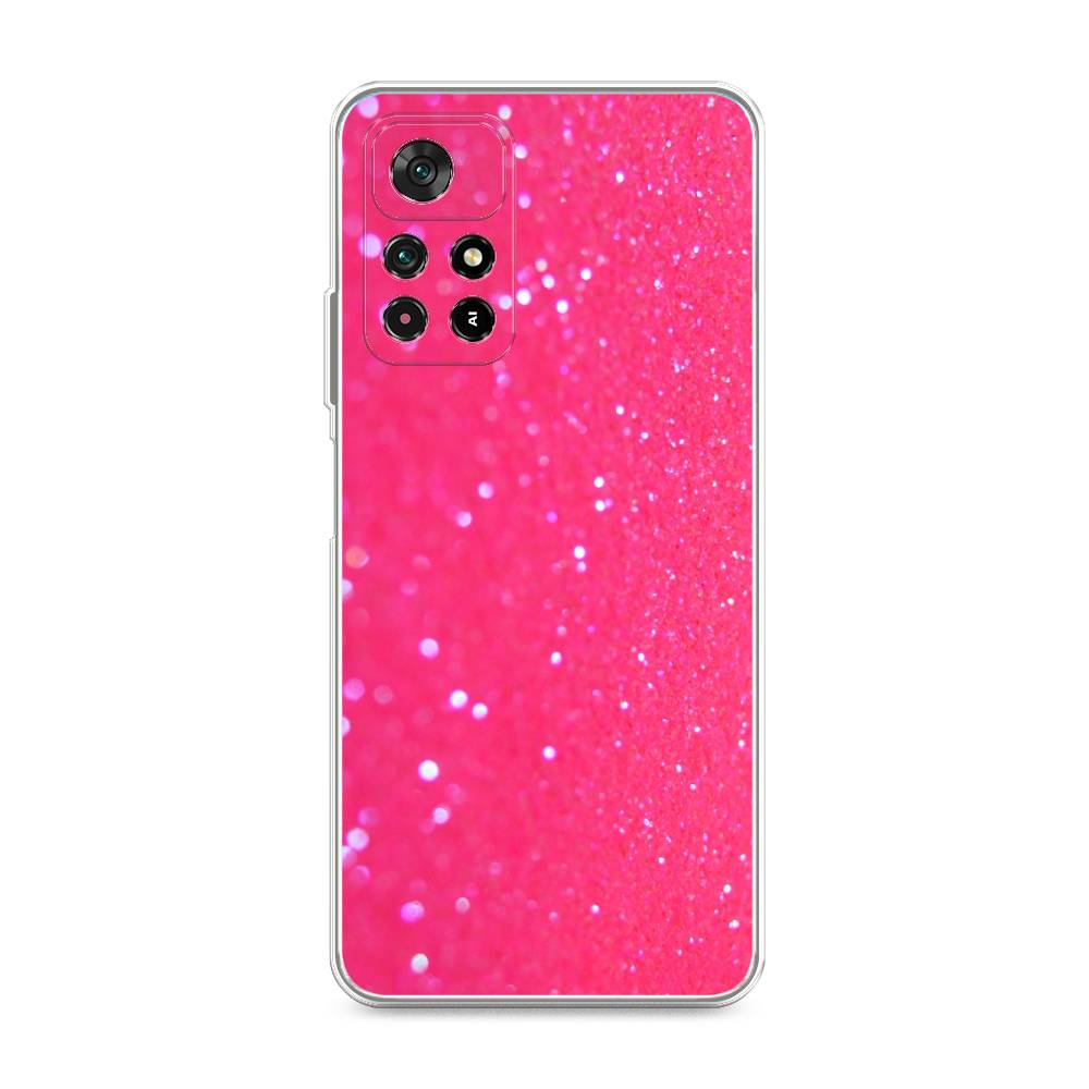 

Силиконовый чехол "Малиновые блестки рисунок" на Xiaomi Redmi Note 11 5G, Малиновые блестки рисунок