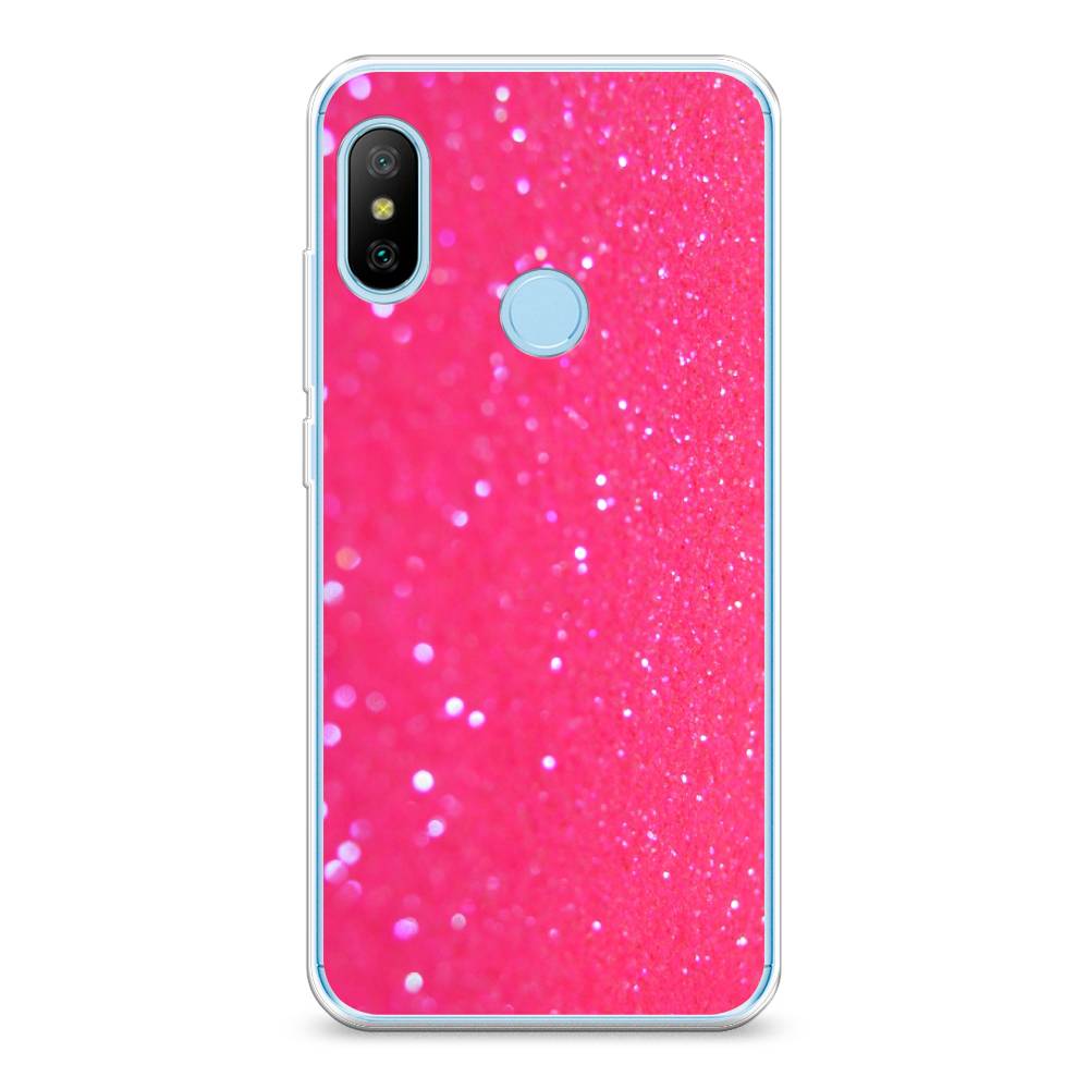 

Силиконовый чехол "Малиновые блестки рисунок" на Xiaomi Redmi 6 Plus, Малиновые блестки рисунок