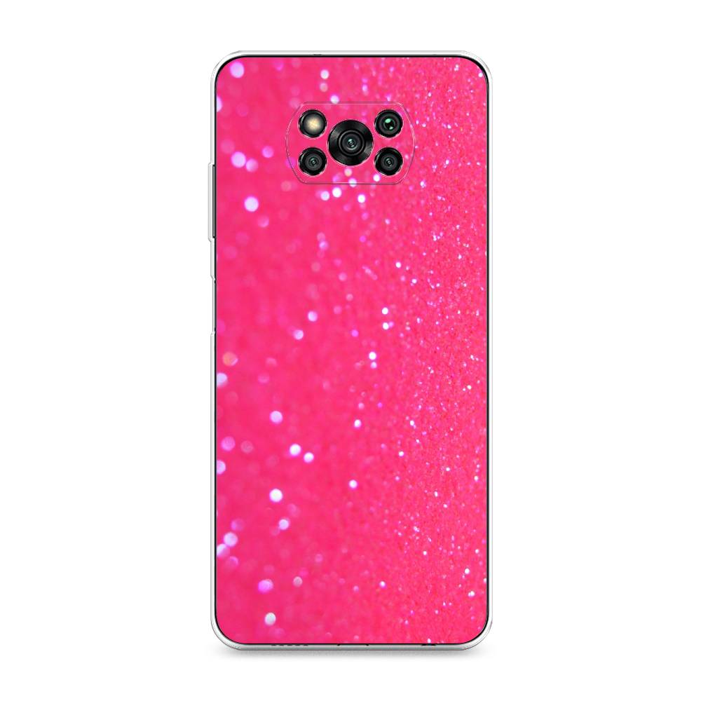 

Силиконовый чехол "Малиновые блестки рисунок" на Xiaomi Poco X3 Pro, Малиновые блестки рисунок