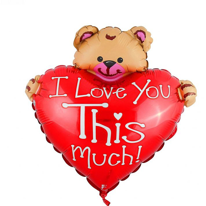 

Шар Flexmetal фольгированный 12 Сердце с мишкой для палочки, I Love You 1230054