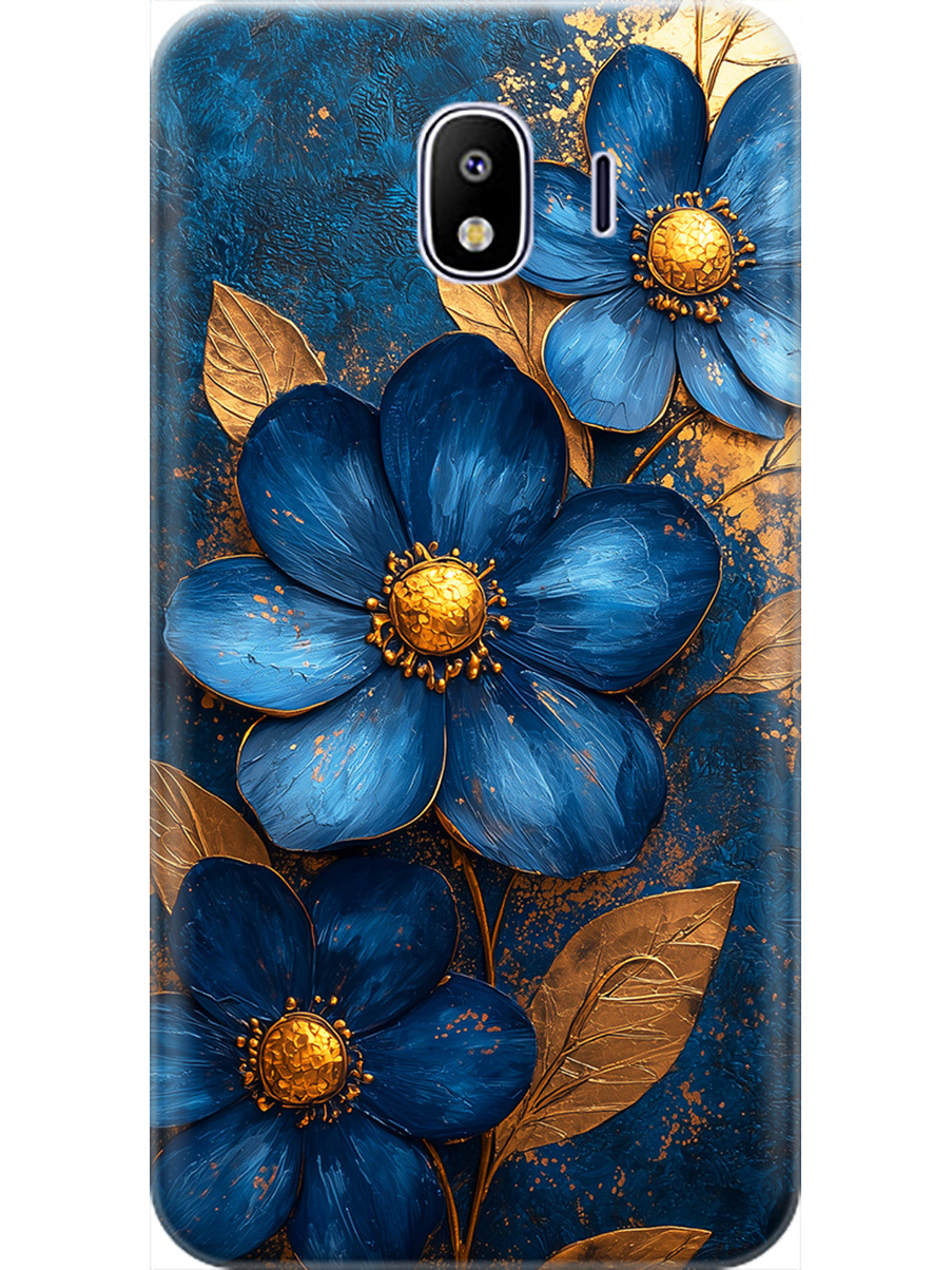 

Силиконовый чехол на Samsung Galaxy J4 (2018) с принтом "Синие цветы, золотые листья", Прозрачный;золотистый;синий, 718358923