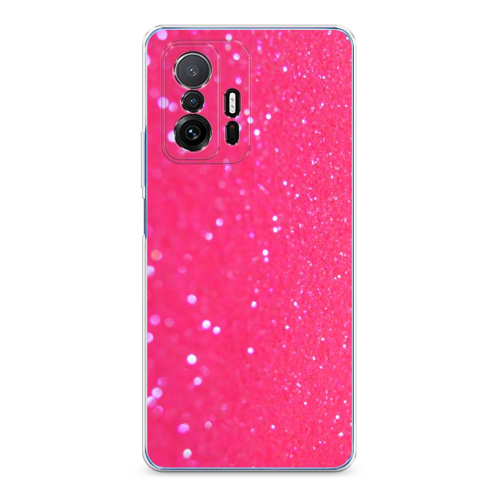 

Силиконовый чехол "Малиновые блестки рисунок" на Xiaomi Mi 11T Pro, Малиновые блестки рисунок