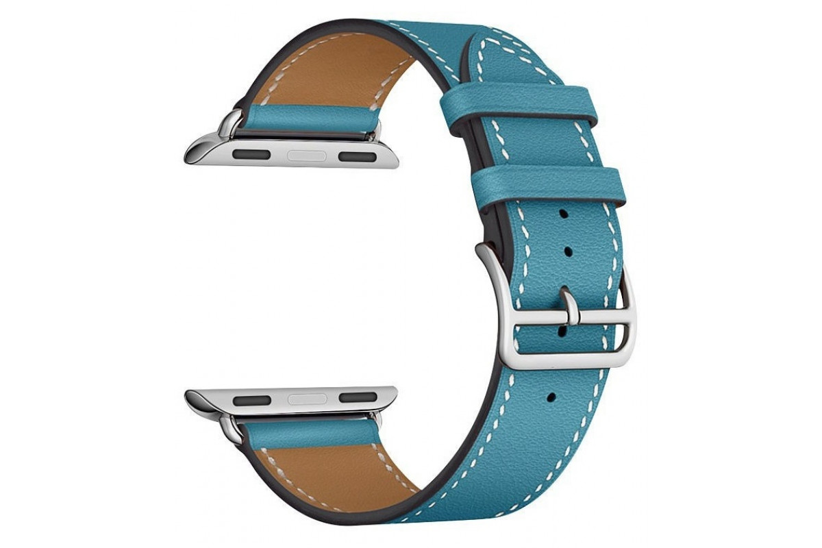 

Ремешок кожаный для Apple Watch 44мм, синий, WatchStrap