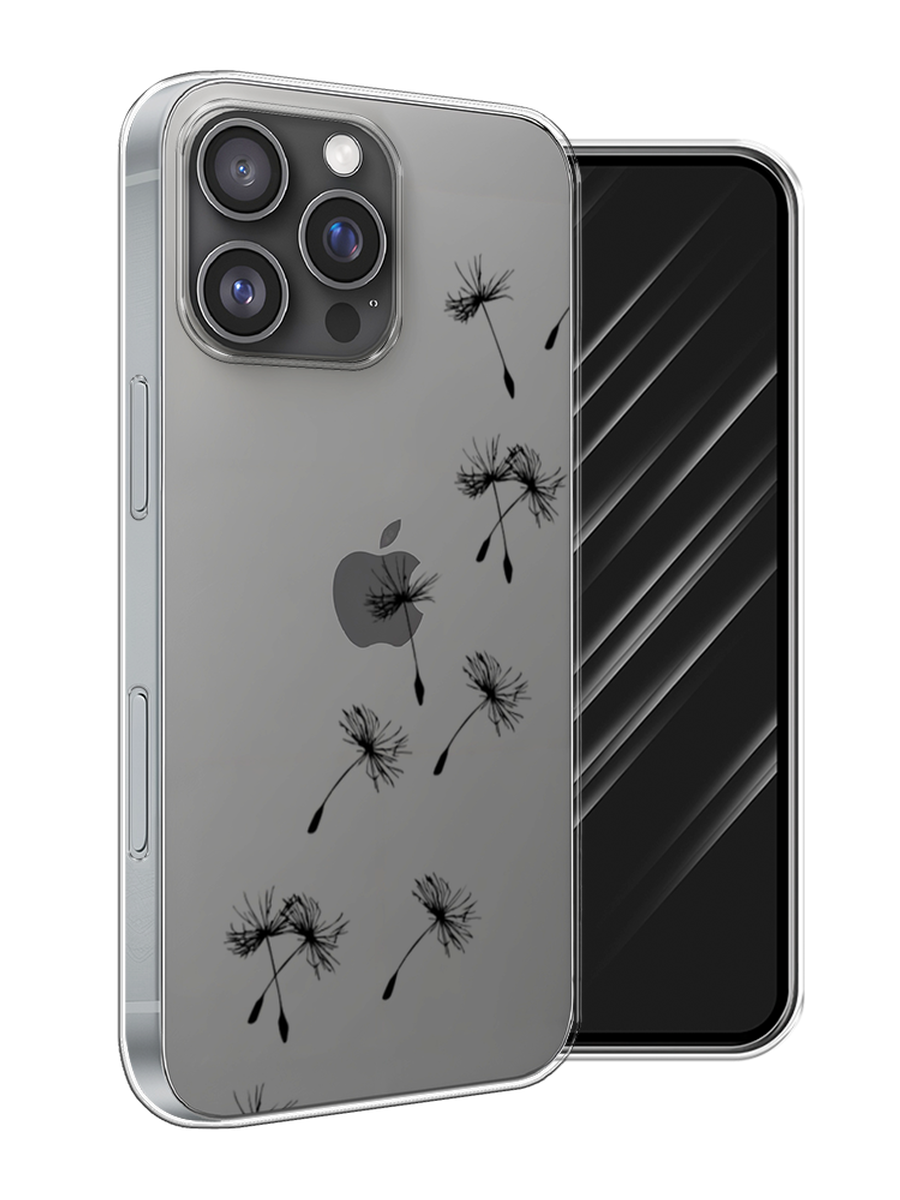 

Чехол Awog на Apple iPhone 16 Pro Max "Летящие одуванчики", Черный, 16350-1