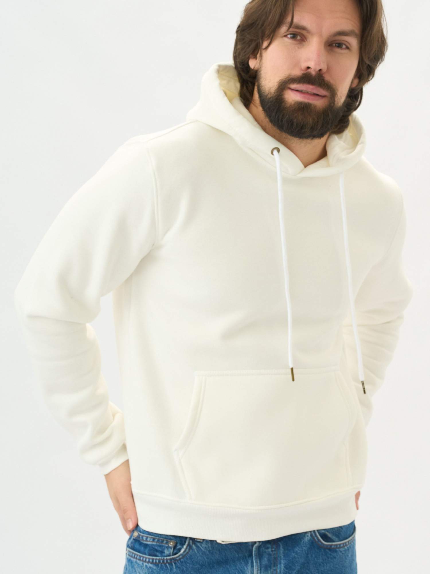 Худи мужское Uzcotton 1-UZ-M-H белое XXL 1539₽