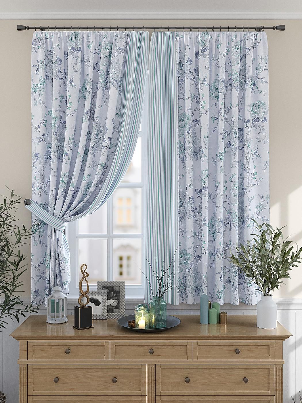 

Комплекты штор AT HOME / шторы в комнату 150х180 см / Олифрин (голубой), 925329