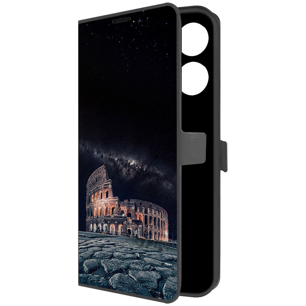 Чехол-книжка Krutoff Eco Book для INFINIX Zero 20 Италия, Колизей (черный)