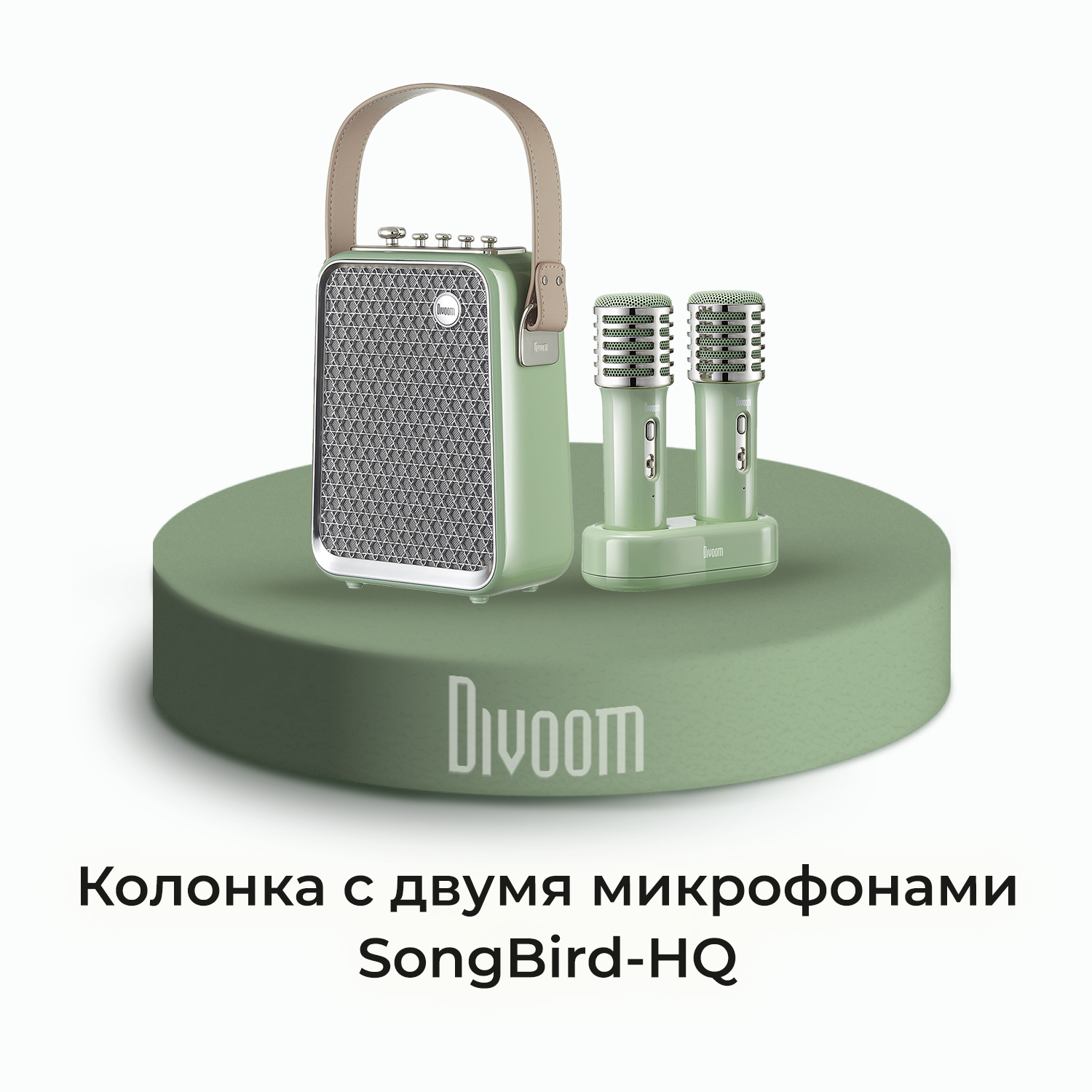 Портативная колонка Divoom SongBird-HQ Mint + микрофон, 2 шт