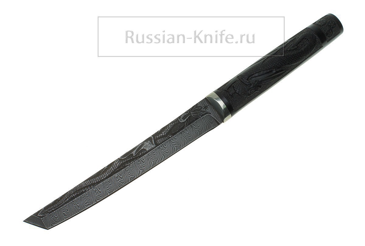 

Нож Самурай ( дамасская сталь), гравировка по клинку и рукояти